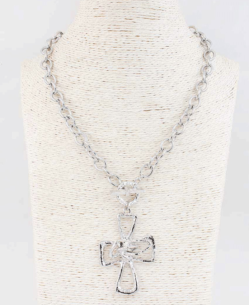 Cross Pendant Link Chain Necklace