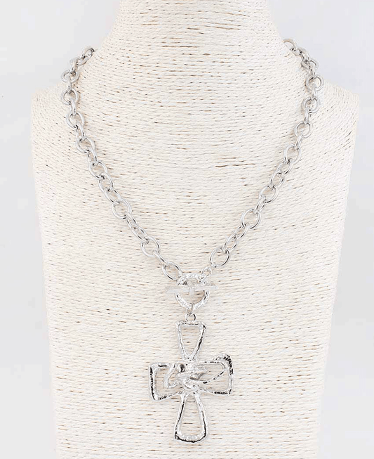 Cross Pendant Link Chain Necklace