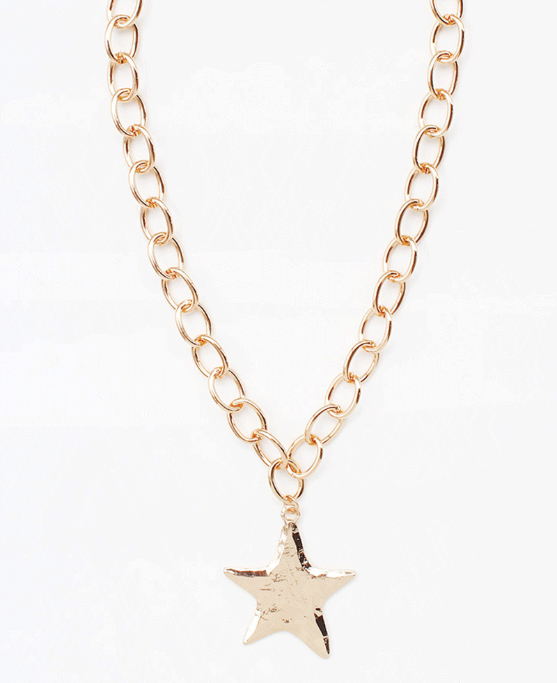 Star Pendant Link Chain Necklace