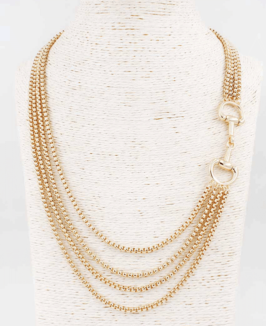 Horsebit Layered Chain Necklace