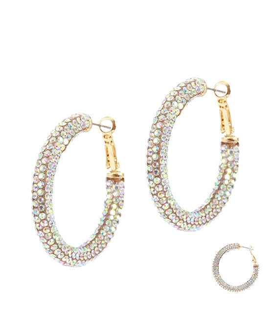30mm Rhinestone Hoop Earring