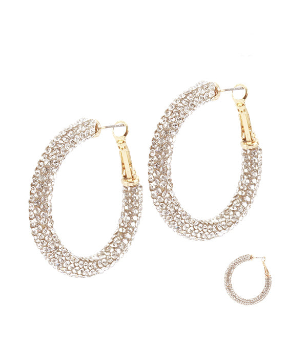 30mm Rhinestone Hoop Earring