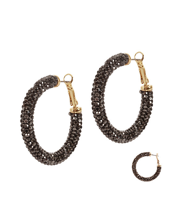 30mm Rhinestone Hoop Earring