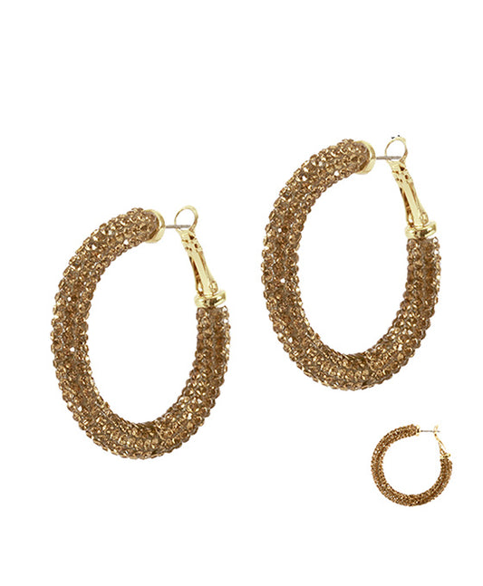 30mm Rhinestone Hoop Earring