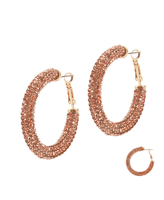 30mm Rhinestone Hoop Earring