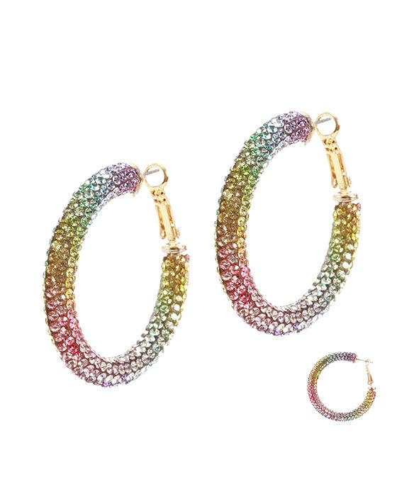 30mm Rhinestone Hoop Earring