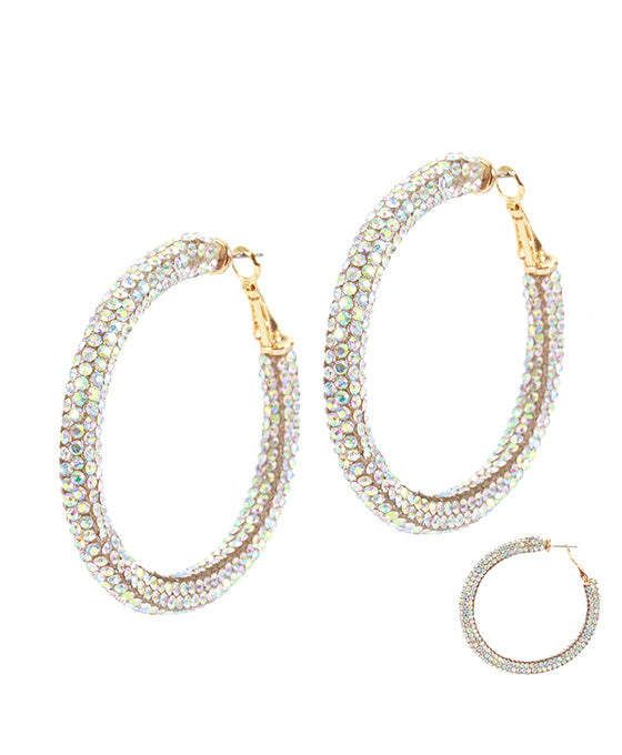 42mm Rhinestone Hoop Earring