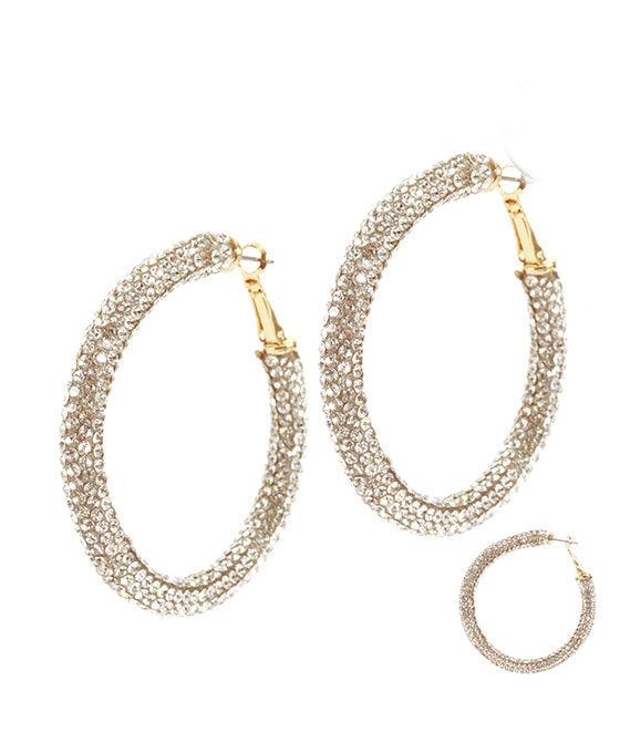 42mm Rhinestone Hoop Earring