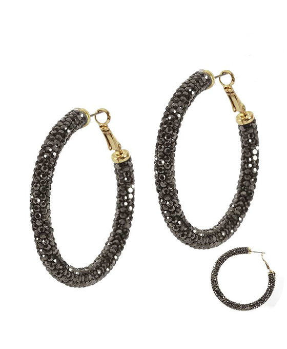 42mm Rhinestone Hoop Earring