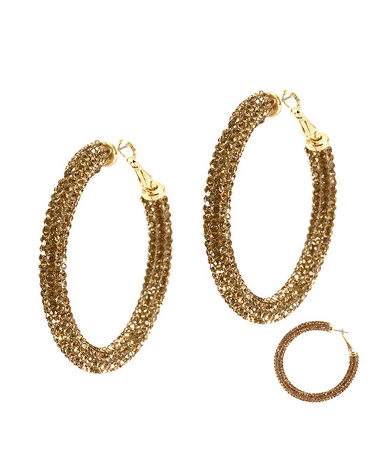 42mm Rhinestone Hoop Earring