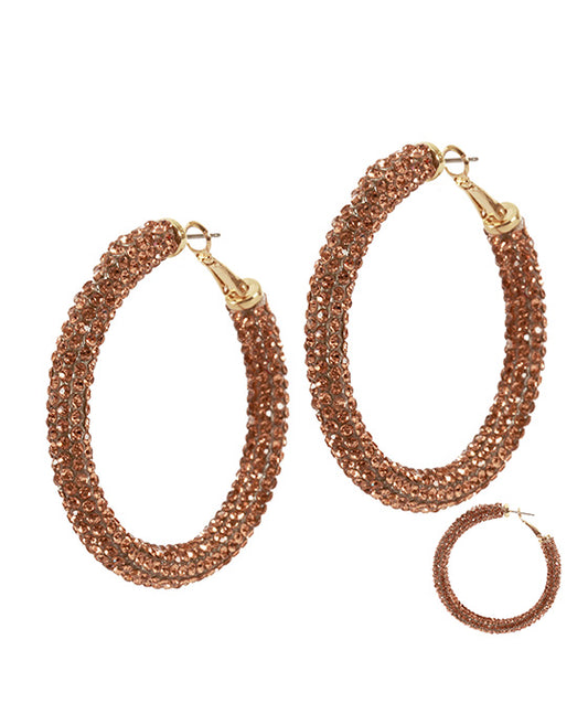 42mm Rhinestone Hoop Earring