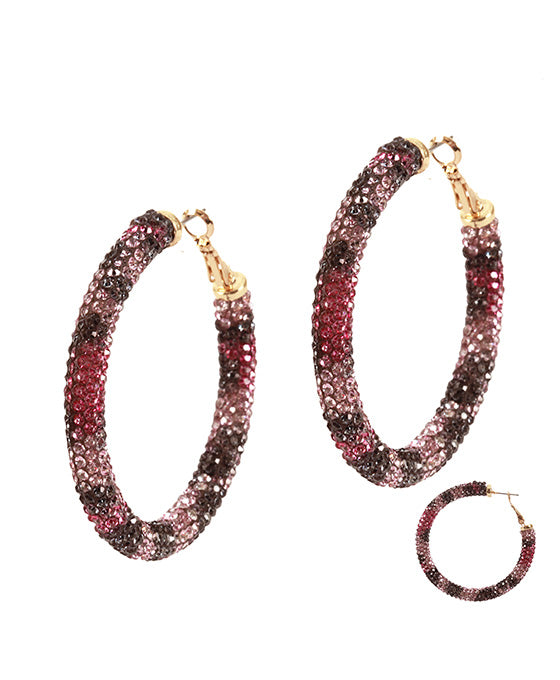 42mm Rhinestone Hoop Earring