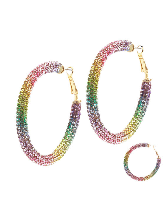 42mm Rhinestone Hoop Earring