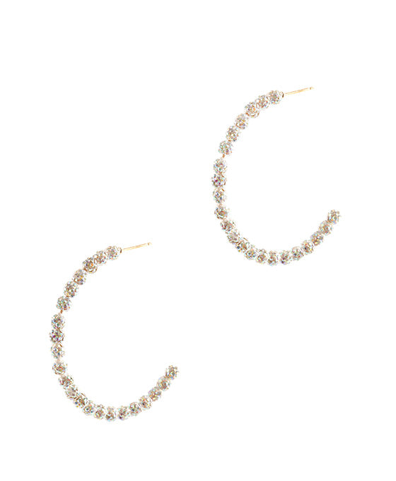 50mm Rhinestone Pave Ball Hoop Earring