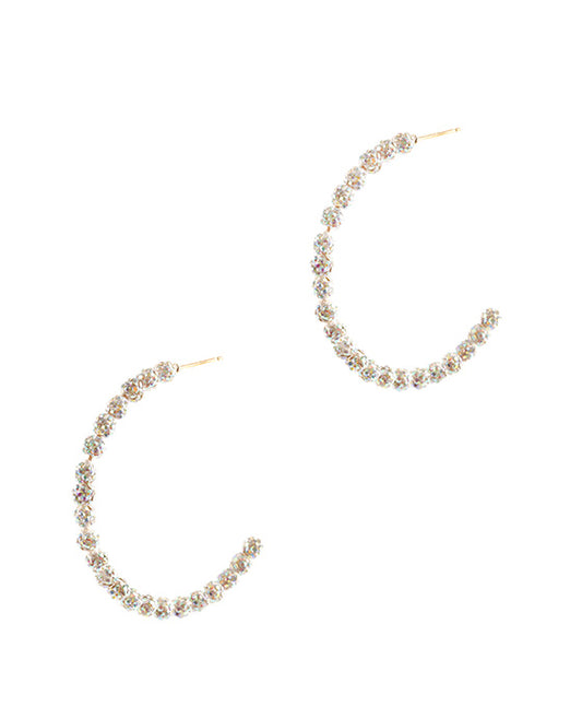 50mm Rhinestone Pave Ball Hoop Earring
