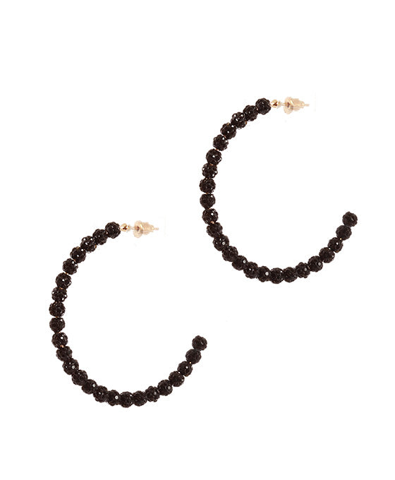 50mm Rhinestone Pave Ball Hoop Earring