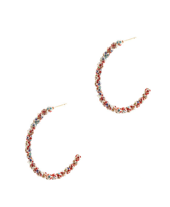 50mm Rhinestone Pave Ball Hoop Earring