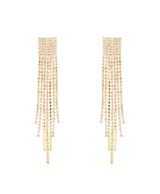 Pave Cascading Fringe Post Earring