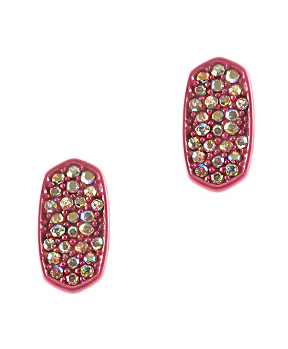 Rhinestone Color Coating Post Earring