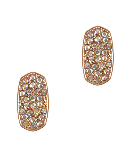 Rhinestone Color Coating Post Earring