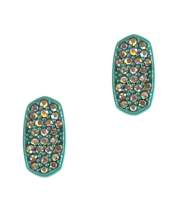 Rhinestone Color Coating Post Earring