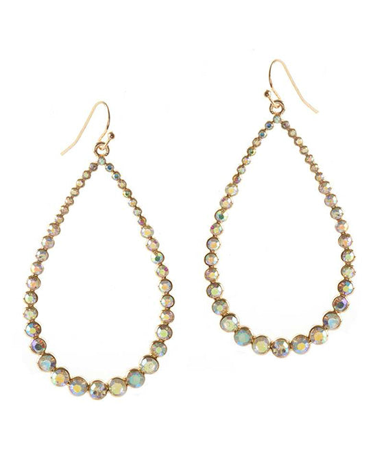 Metal Rhinestone Open Cut Earring