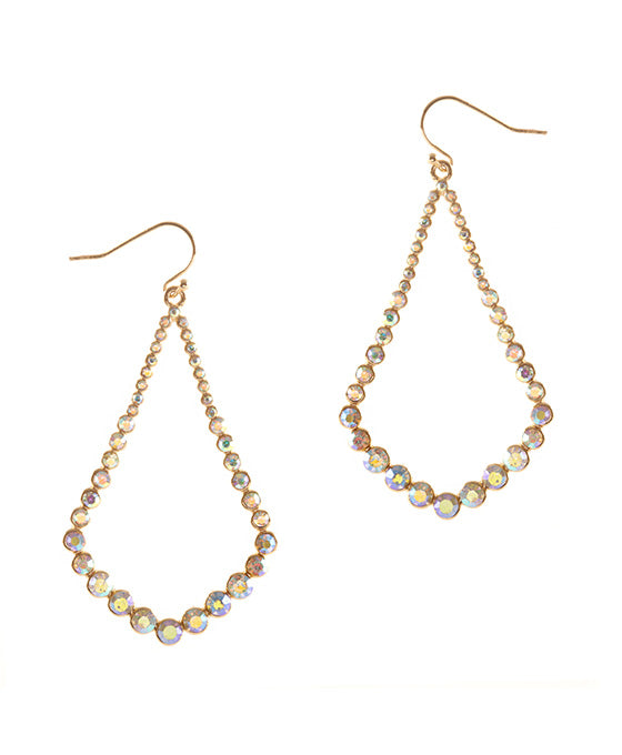 Metal Rhinestone Open Cut Earring