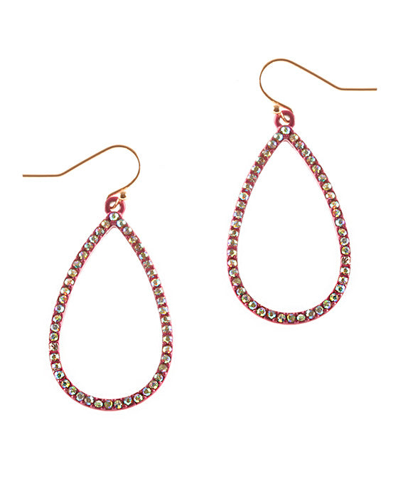 Rhinestone Color Coating Teardrop Earring