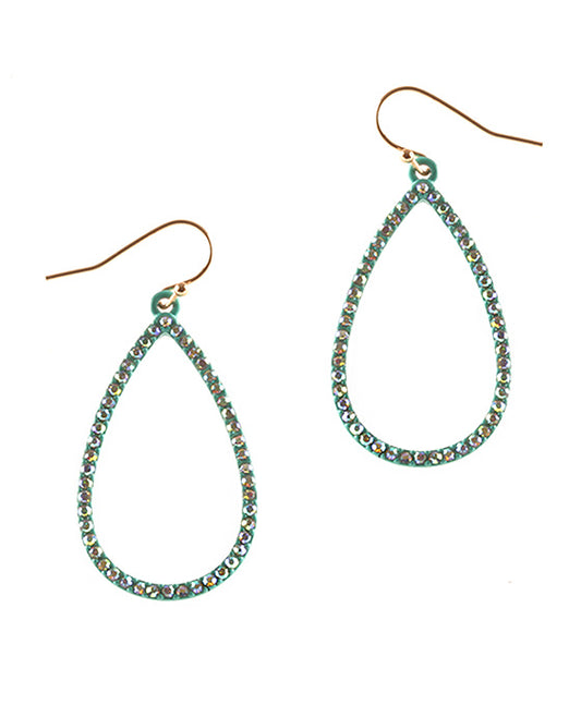 Rhinestone Color Coating Teardrop Earring