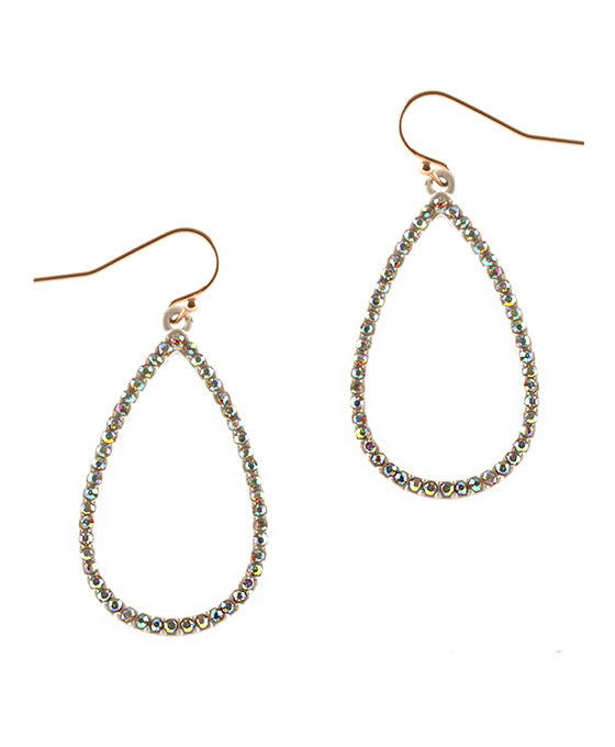 Rhinestone Color Coating Teardrop Earring