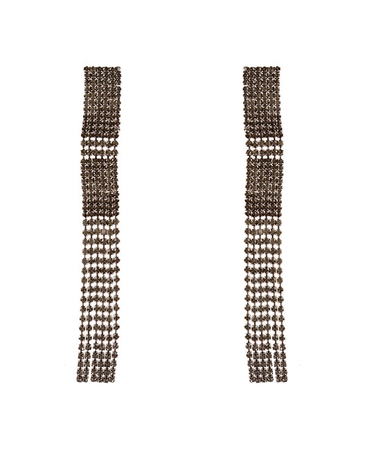 Pave Cascading Post Fringe Earring