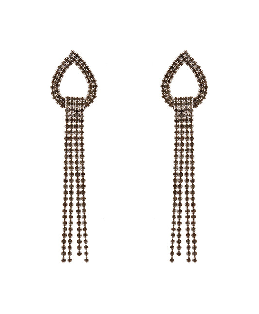 Pave Cascading Post Fringe Earring