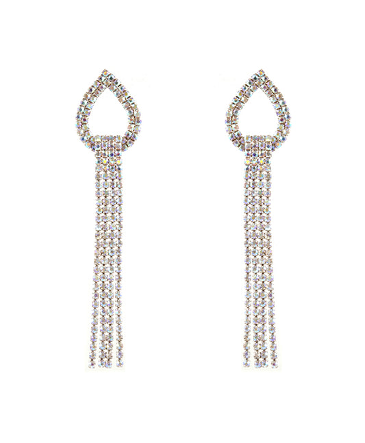 Pave Cascading Post Fringe Earring