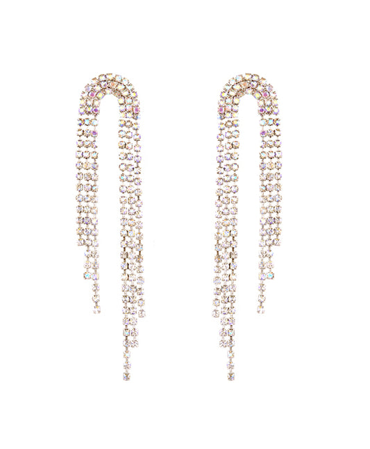Rhinestone Cascading Post Earring