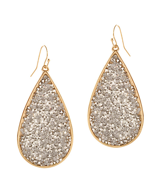 Glitter Teardrop Shape Earring