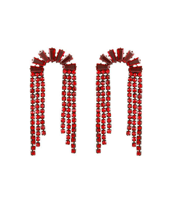 Rhinestone Pave Cascading Post Earring