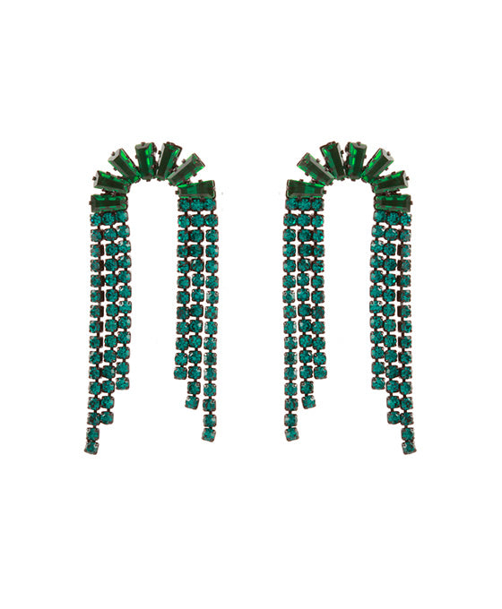 Rhinestone Pave Cascading Post Earring