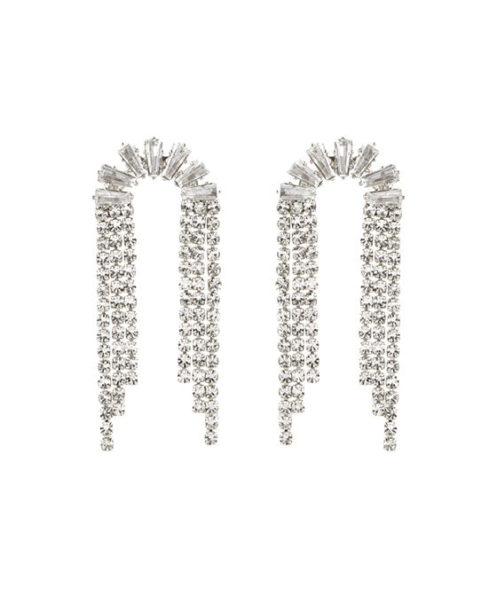 Rhinestone Pave Cascading Post Earring
