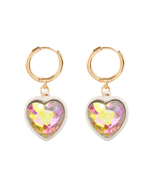 Rhinestone Heart Valentine Hoop Earring