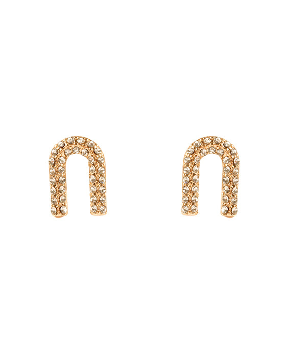Metal Pave Rainbow Post Earring