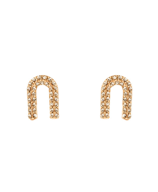 Metal Pave Rainbow Post Earring