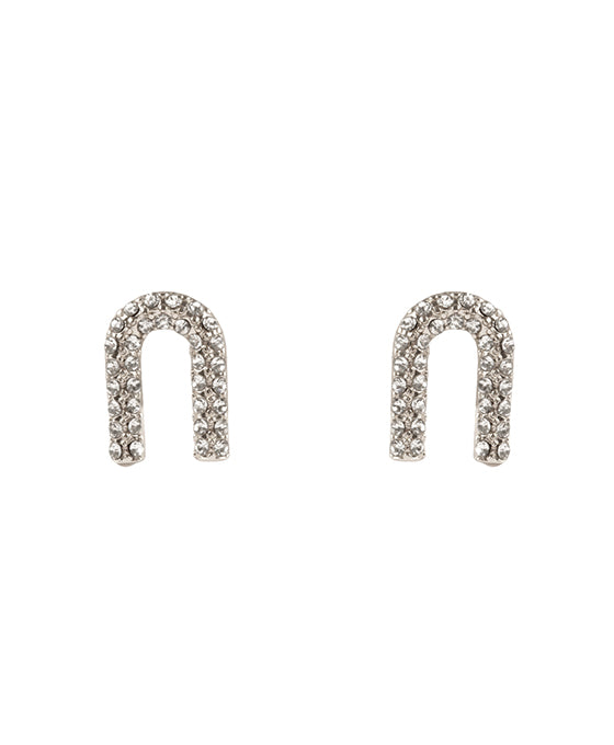 Metal Pave Rainbow Post Earring