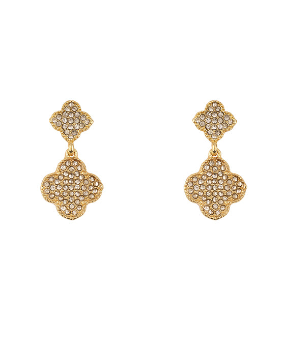 10 / 15mm Rhonestone Clover Post Earring
