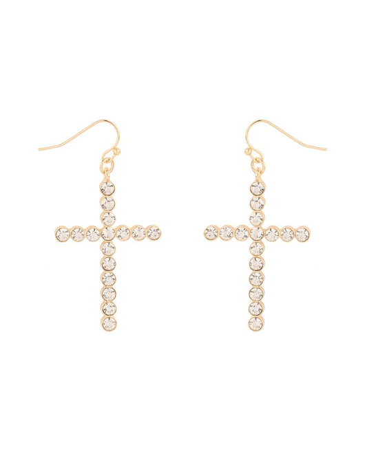 Rhinestone Cross Earring