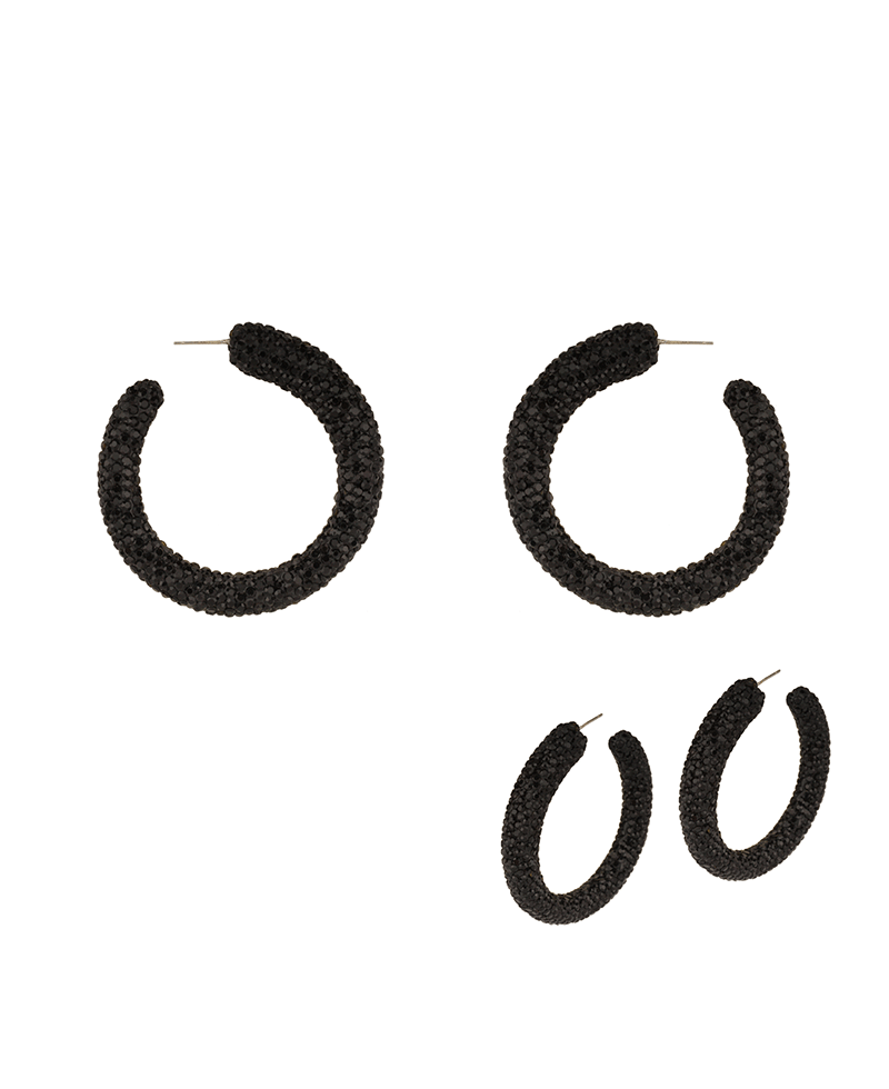 Sterling Silver Pave 52mm Hoop Earring