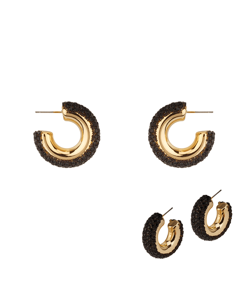 Rhinestone 30mm Hoop Earring