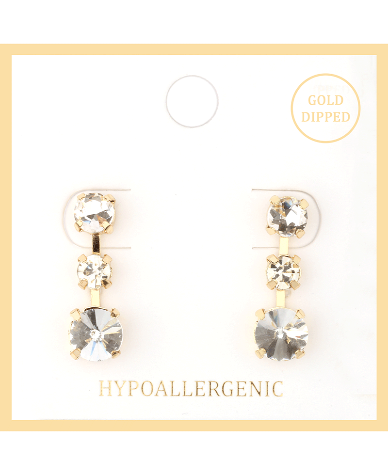 Rhinestone Drop Post Earring