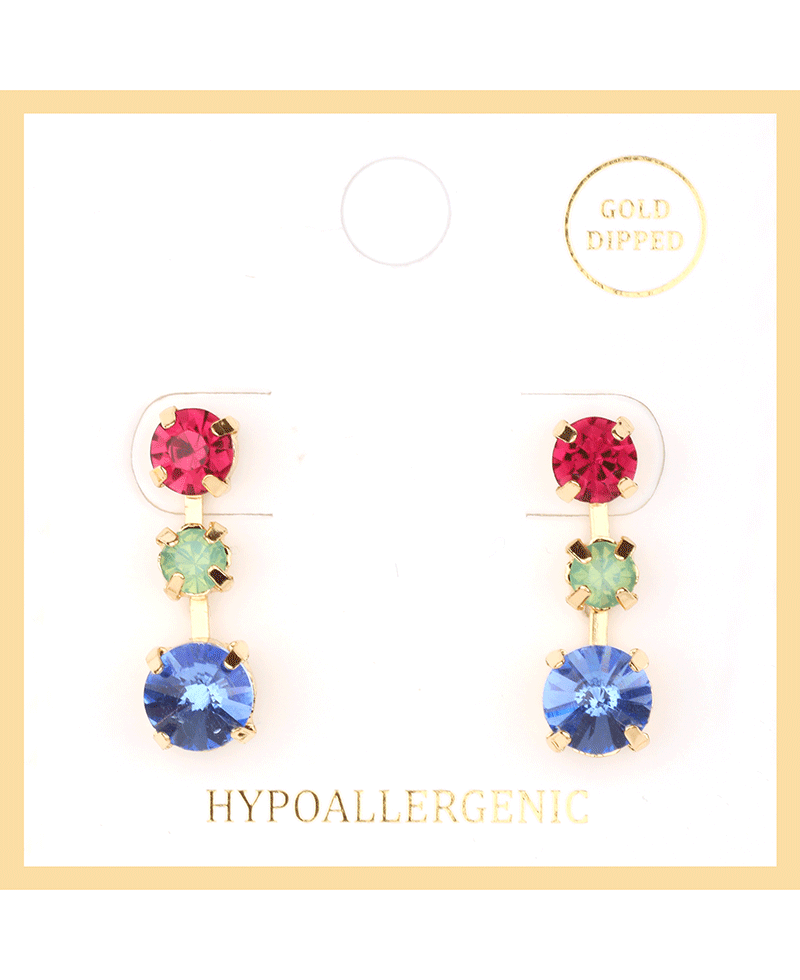 Rhinestone Drop Post Earring