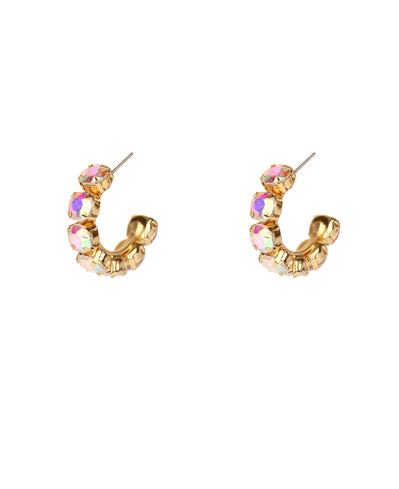 35mm Rhinestone Hoop Earring