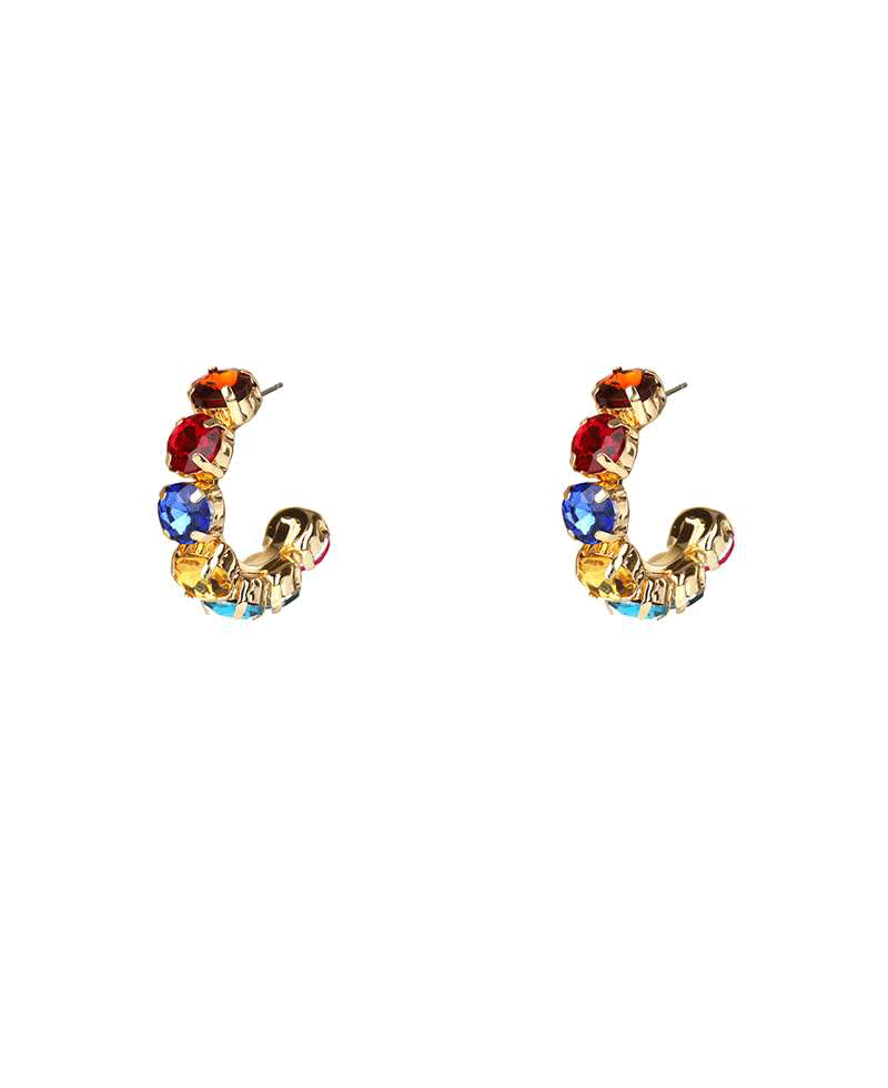 35mm Rhinestone Hoop Earring